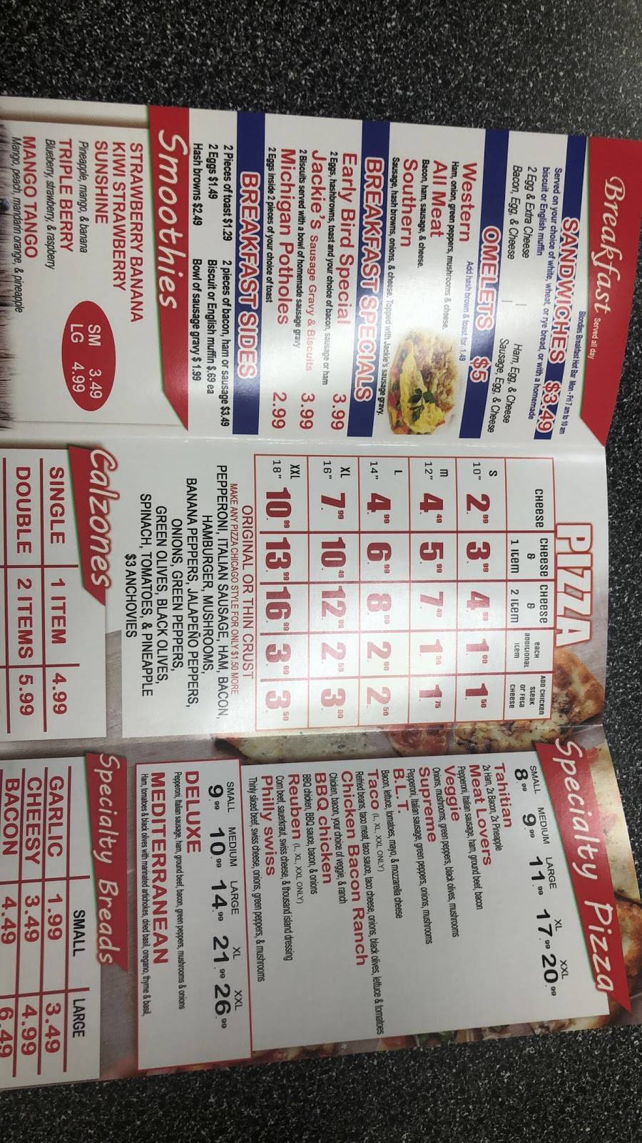 Blondies Diner & Pizzaeria | restaurant | 4180 Luna Pier Rd, Luna Pier, MI 48157, USA | 7343448225 OR +1 734-344-8225