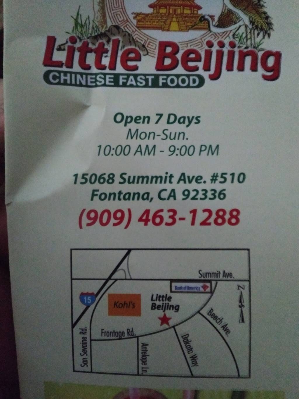 Little Beijing | restaurant | 15068 Summit Ave # 510, Fontana, CA 92336, USA | 9094631288 OR +1 909-463-1288