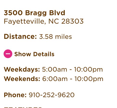 Dunkin | bakery | 3500 Bragg Blvd, Fayetteville, NC 28303, USA | 9102529620 OR +1 910-252-9620