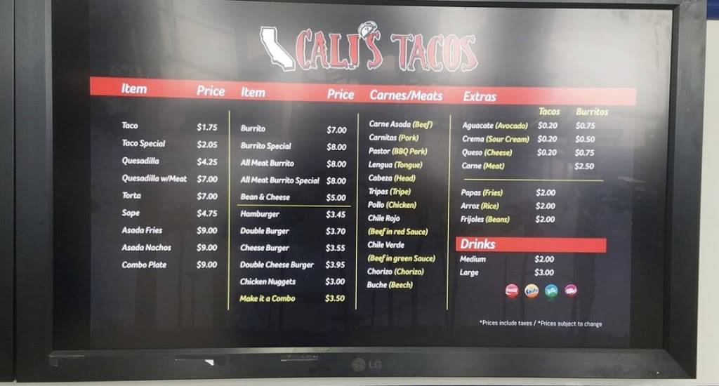 Calis Tacos | restaurant | 26570 Bouquet Canyon Rd A, Santa Clarita, CA 91350, USA | 6613674193 OR +1 661-367-4193