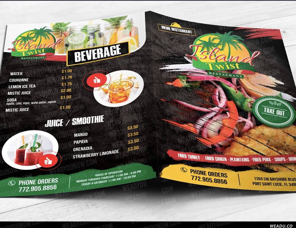 Island Twist Take Out Restaurant | meal takeaway | 1366 SW Bayshore Blvd, Port St. Lucie, FL 34983, USA | 7729058856 OR +1 772-905-8856