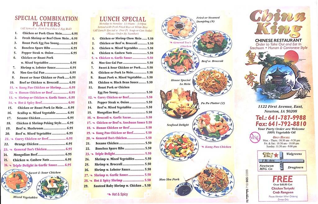 China King | restaurant | 1122 1st Ave E, Newton, IA 50208, USA | 6417879988 OR +1 641-787-9988