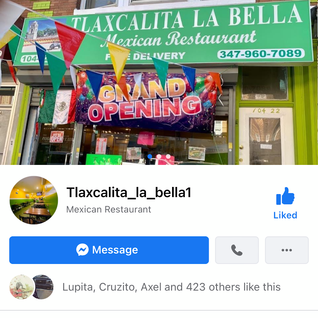 Tlaxcalita La Bella | restaurant | 104-22 Jamaica Ave, Queens, NY 11418, USA | 3479607089 OR +1 347-960-7089