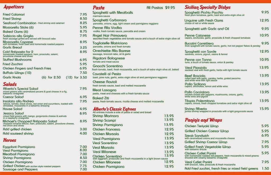 Albertos Sicilian Pizzeria & Trattoria | restaurant | 2063 Hempstead Turnpike, East Meadow, NY 11554, USA | 5162803862 OR +1 516-280-3862