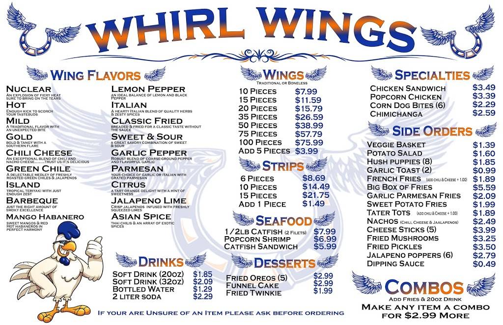 Whirl Wings | restaurant | 10109 Rushing Rd STE B, El Paso, TX 79924, USA | 9157519464 OR +1 915-751-9464
