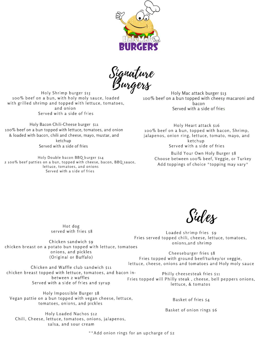 Holy Moly Burgers food truck | restaurant | W Woodlawn Rd, Charlotte, NC 28217, USA | 7049418228 OR +1 704-941-8228