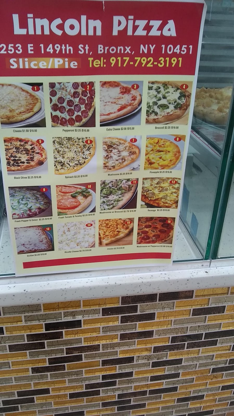 Lincoln Pizza | restaurant | 253 E 149th St, Bronx, NY 10451, USA | 9177923191 OR +1 917-792-3191