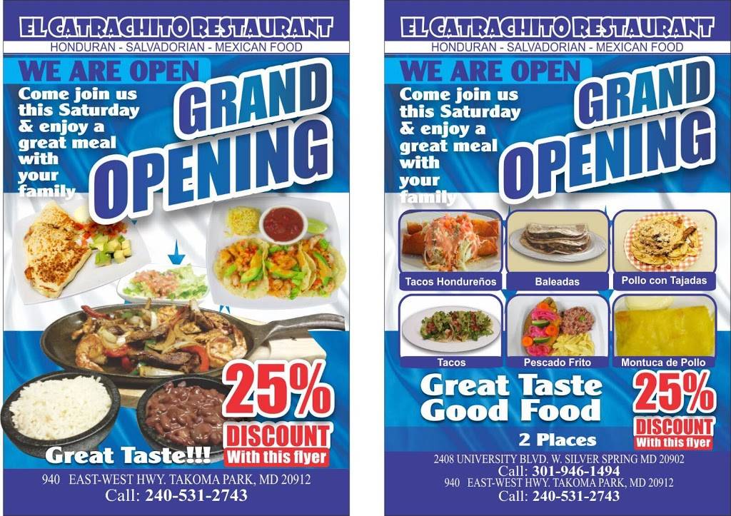 El Catrachito Restaurant | restaurant | 940 East-West Hwy, Takoma Park, MD 20912, USA | 2405312743 OR +1 240-531-2743