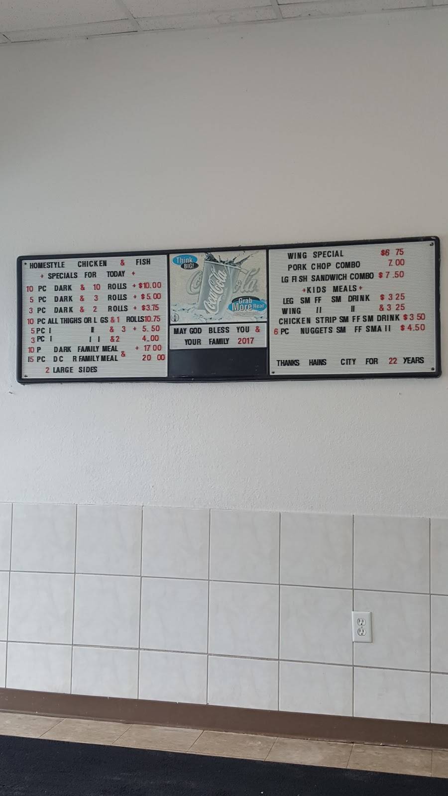 Homestyle Chicken N Fish | restaurant | 404 E Hinson Ave, Haines City, FL 33844, USA | 8634220734 OR +1 863-422-0734