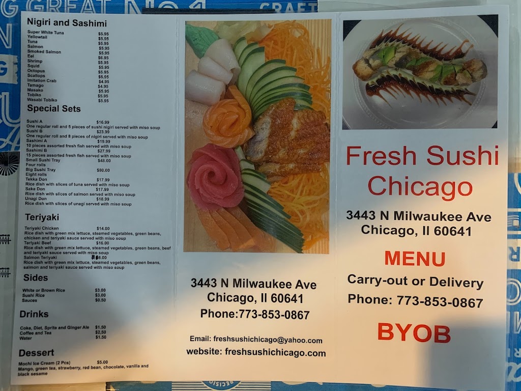 Fresh Sushi Chicago | restaurant | 3443 N Milwaukee Ave, Chicago, IL 60641, USA | 7738530867 OR +1 773-853-0867