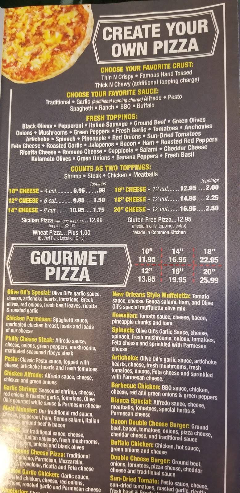 Olive Oils Pizza | restaurant | 930 Brookline Blvd, Pittsburgh, PA 15226, USA | 4125610999 OR +1 412-561-0999