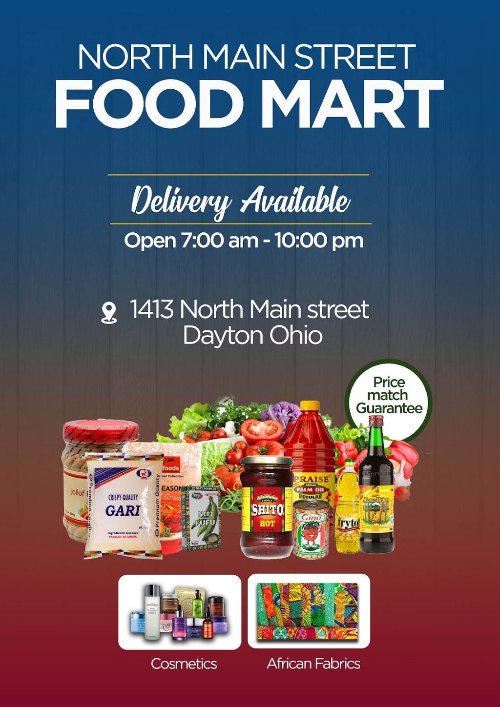 North Main street Food Mart | restaurant | 1413 N Main St, Dayton, OH 45405, USA | 9379381355 OR +1 937-938-1355