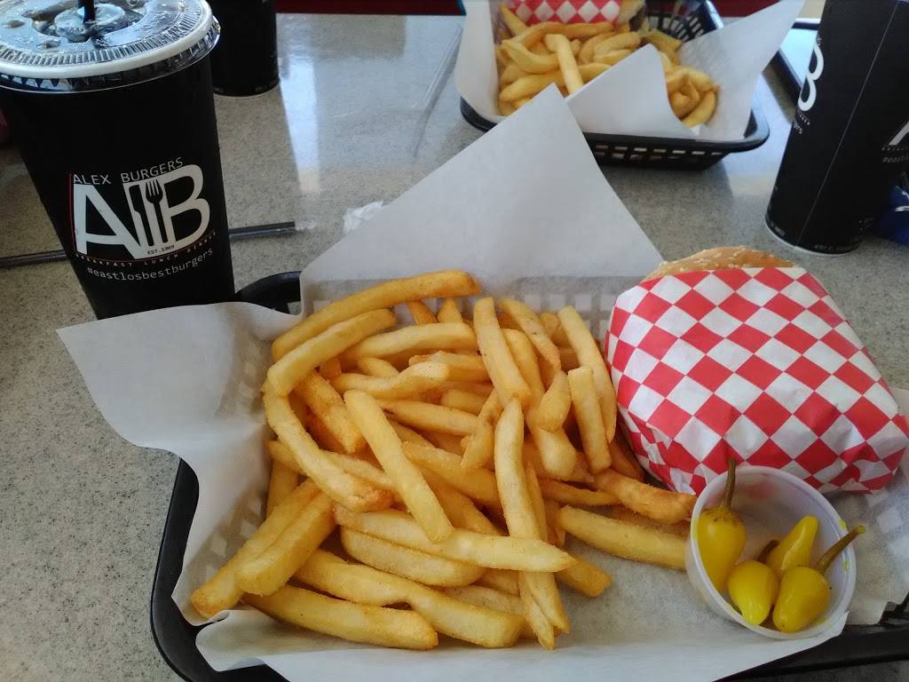 Alex Burgers | restaurant | 4767 E Olympic Blvd, Los Angeles, CA 90022, USA | 3232688156 OR +1 323-268-8156