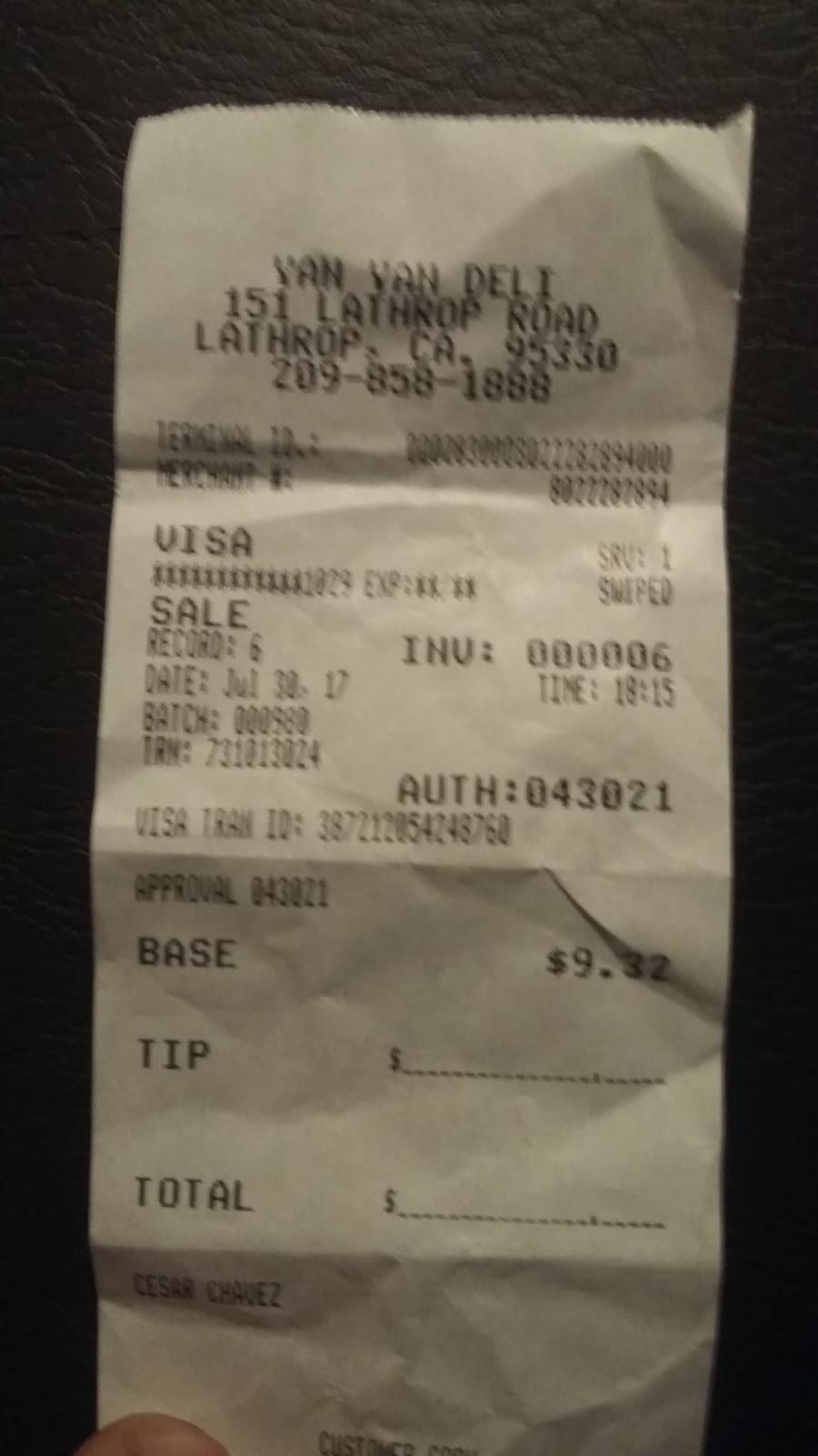 Yan Yan Deli | restaurant | 151 Lathrop Rd, Lathrop, CA 95330, USA | 2098581888 OR +1 209-858-1888