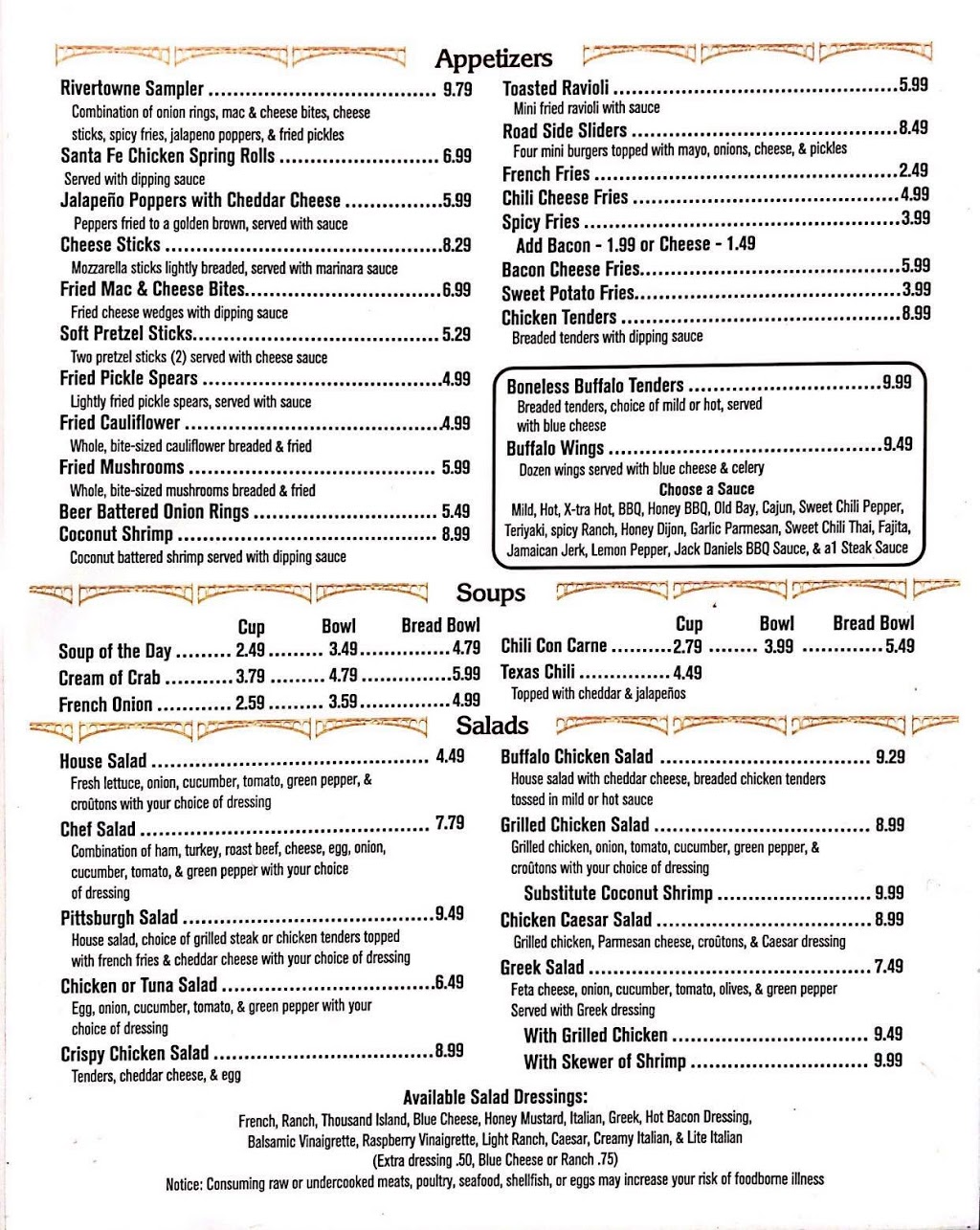 Rivertowne Restaurant & Bar | restaurant | 960 Hellam St, Wrightsville, PA 17368, USA | 7172523184 OR +1 717-252-3184