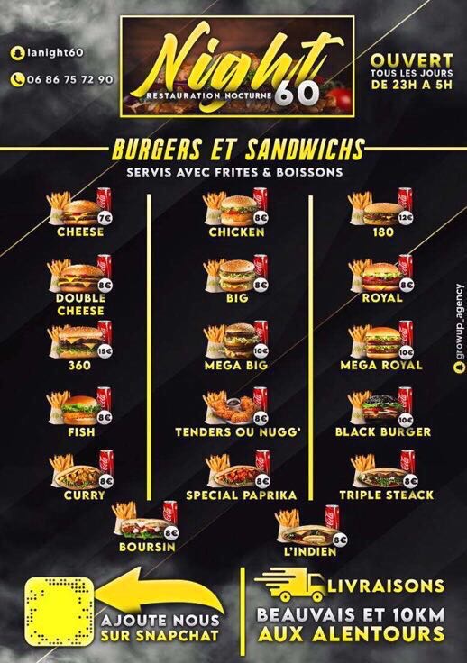 LaNight60 | restaurant | Nightingale Dr, Milford, DE 19963, USA | 0686757290 OR +33 6 86 75 72 90