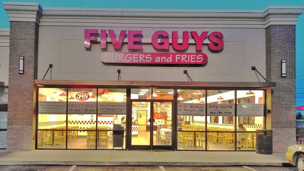 Five Guys | meal takeaway | 3935 Pelham Rd, Greenville, SC 29615, USA | 8642883950 OR +1 864-288-3950