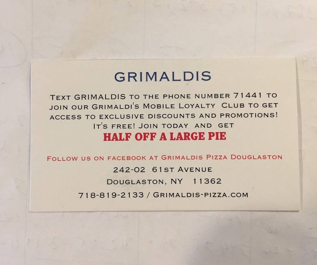 Grimaldis | restaurant | 242-02 61st Ave, Douglaston, NY 11362, USA | 7188192133 OR +1 718-819-2133