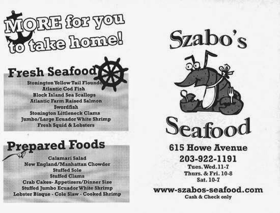 Szabos Seafood | restaurant | 615 Howe Ave, Shelton, CT 06484, USA | 2039221191 OR +1 203-922-1191