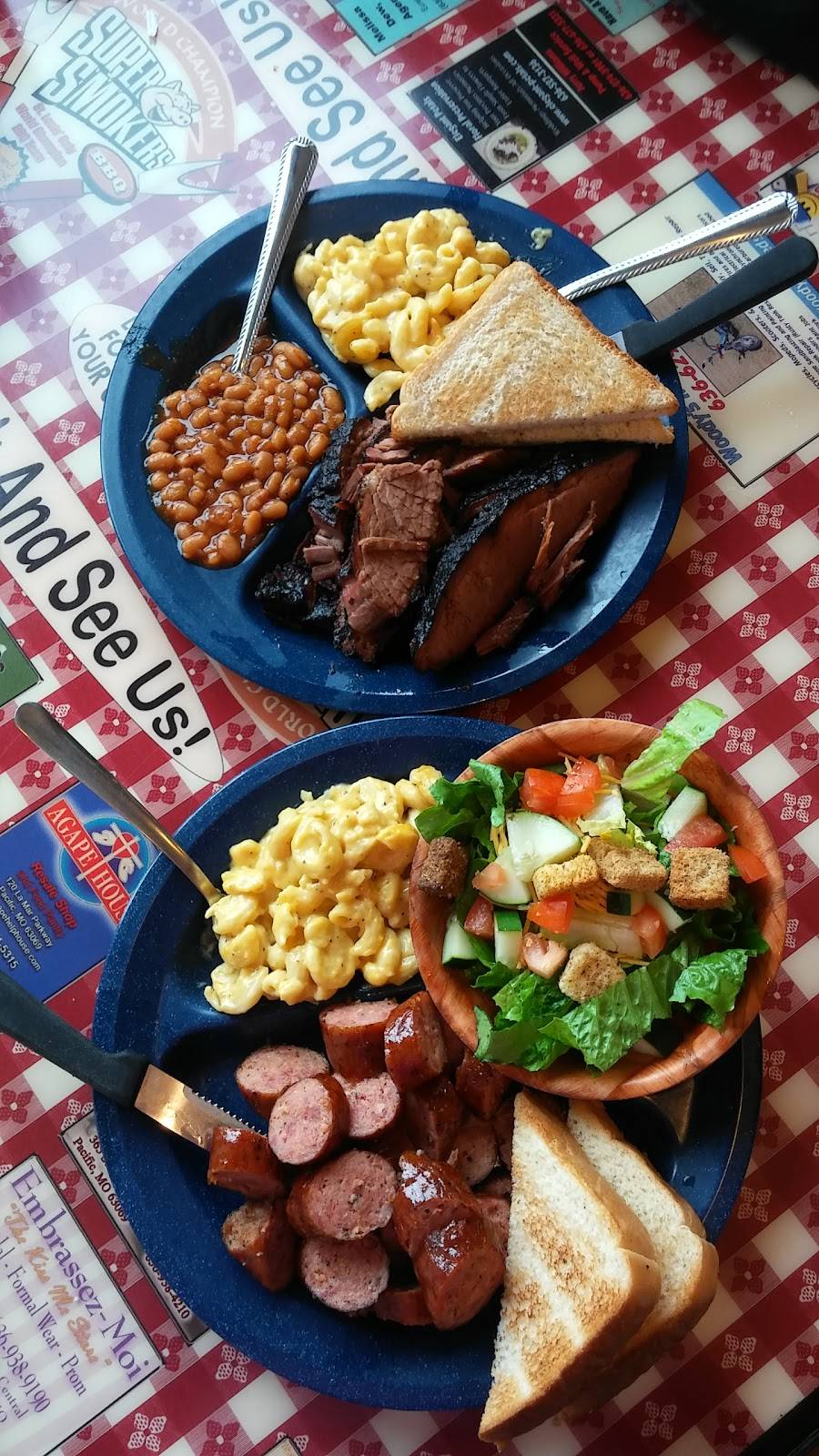 Super Smokers BBQ The Original Memphis Style BBQ In The LOU | meal takeaway | 601 Stockell Dr, Eureka, MO 63025, USA | 6369389742 OR +1 636-938-9742