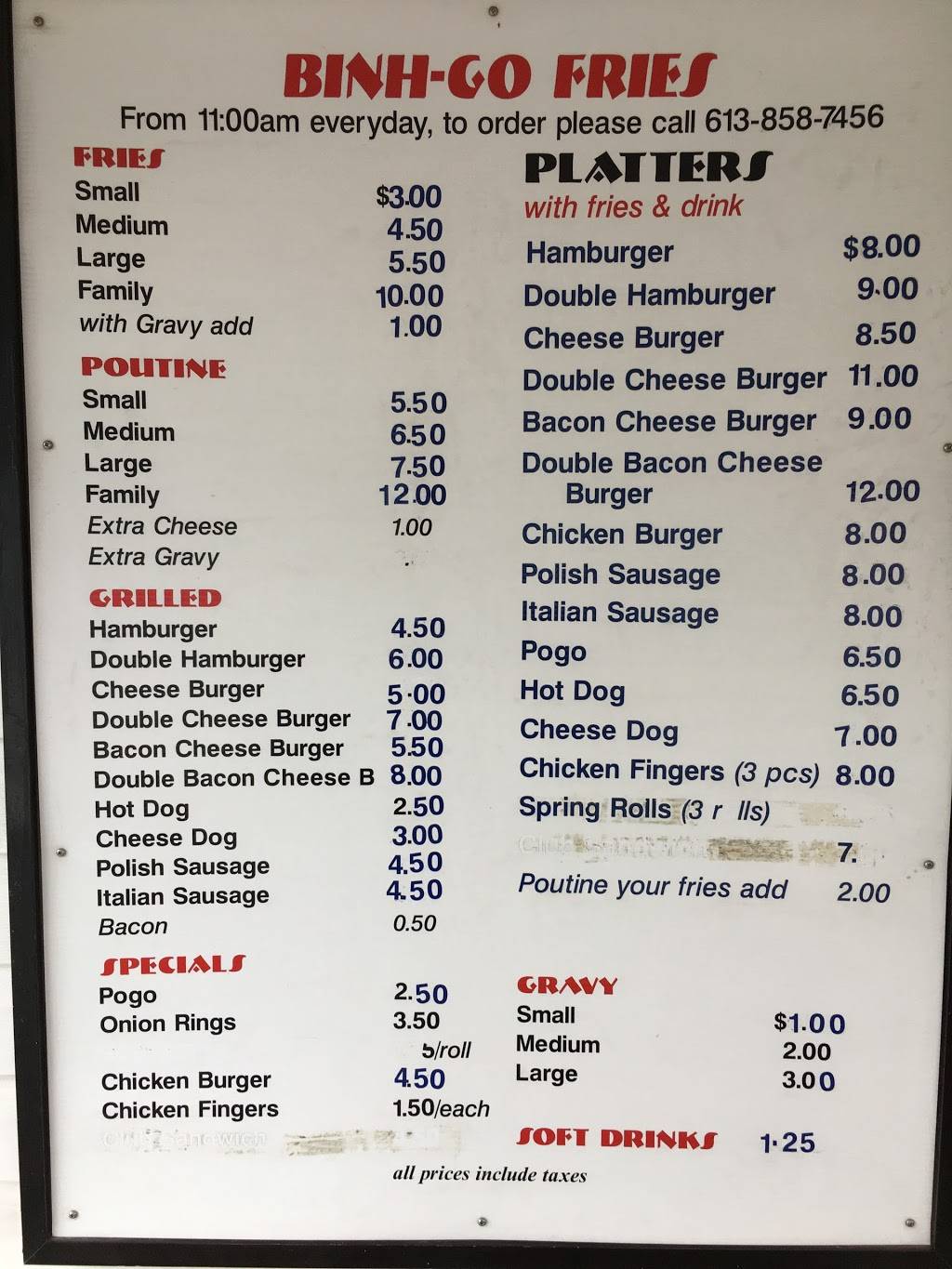 Binh-Go Fries | meal takeaway | 2135 Robertson Rd, Nepean, ON K2H 5Z2, Canada | 6138587456 OR +1 613-858-7456