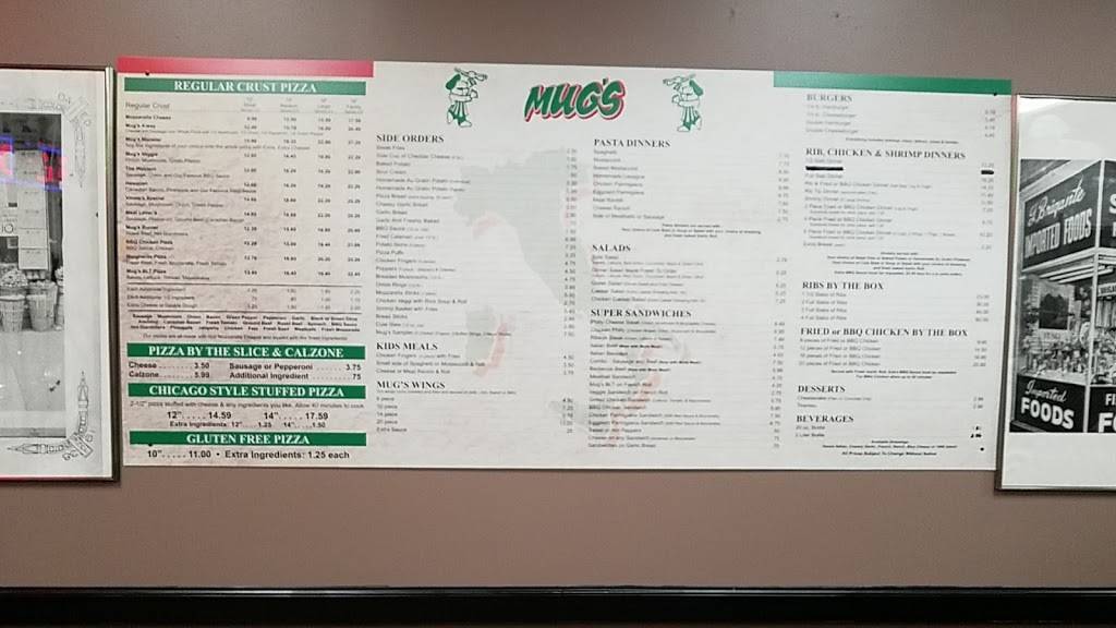 Mugs Pizza & Ribs | meal takeaway | 7228 Harlem Ave, Chicago, IL 60631, USA | 7735941202 OR +1 773-594-1202