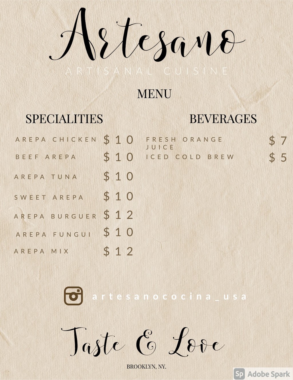 Artesano | restaurant | 233 Ridgewood Ave 2 Fl, Brooklyn, NY 11208, USA | 3232439835 OR +1 323-243-9835