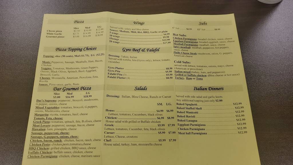 Dars Pizza | restaurant | 16110 Everly Rd Suite #2, Hagerstown, MD 21740, USA | 2408502948 OR +1 240-850-2948