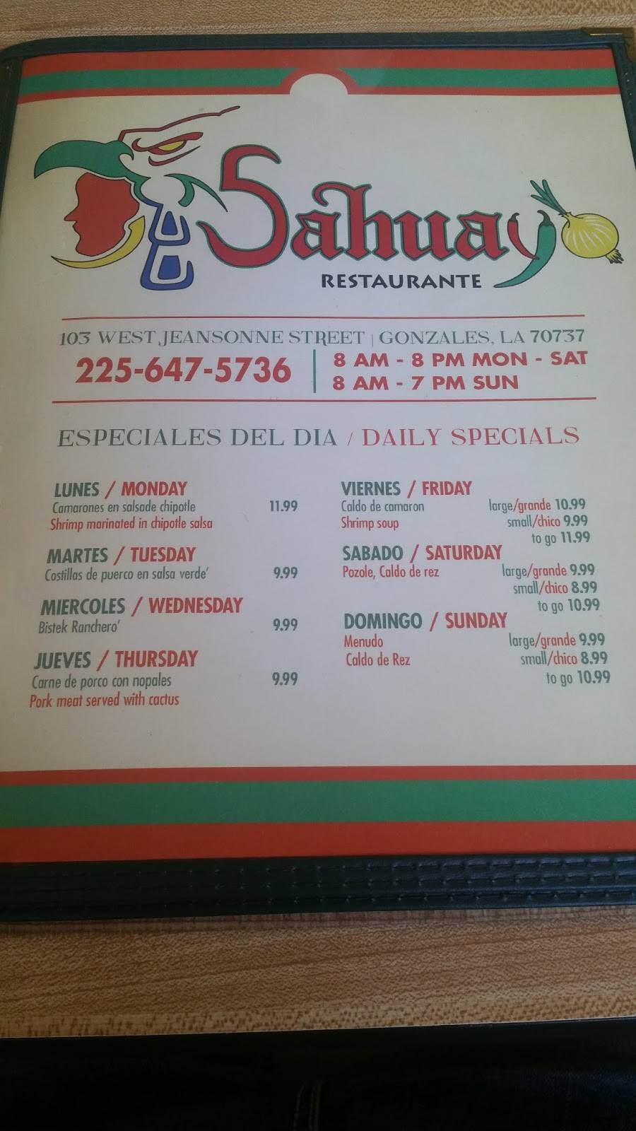 Sahuayo Mexican Restaurant | restaurant | 103 W Jeansonne St, Gonzales, LA 70737, USA | 2256475736 OR +1 225-647-5736