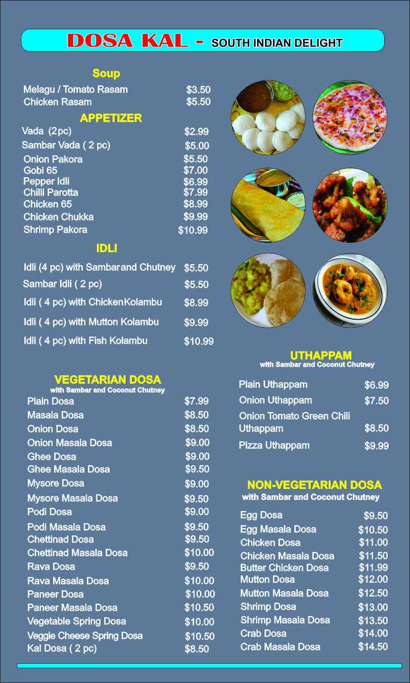 Dosa Kal | restaurant | 4637 Kingston Rd #1, Scarborough, ON M1E 2P8, Canada | 4162867878 OR +1 416-286-7878