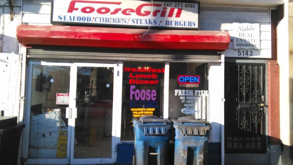 Foose Grill | restaurant | 5143 Baltimore Ave, Philadelphia, PA 19143, USA | 2672758282 OR +1 267-275-8282