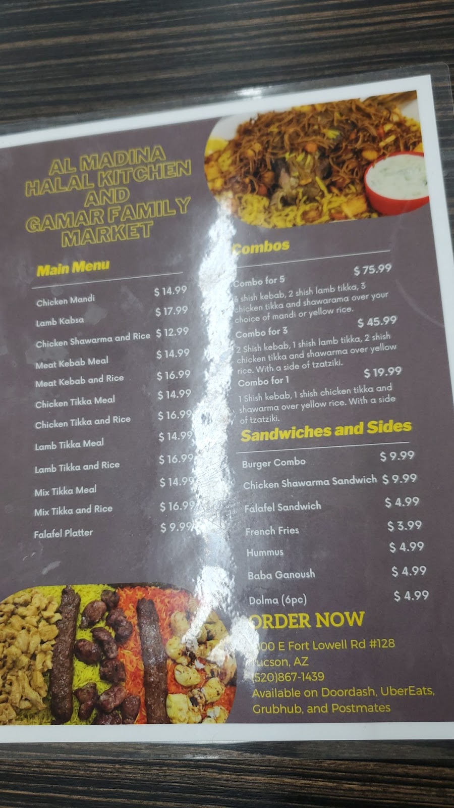 Al Madina Halal Kitchen | restaurant | 1800 E Fort Lowell Rd #128, Tucson, AZ 85719, USA | 5208671439 OR +1 520-867-1439