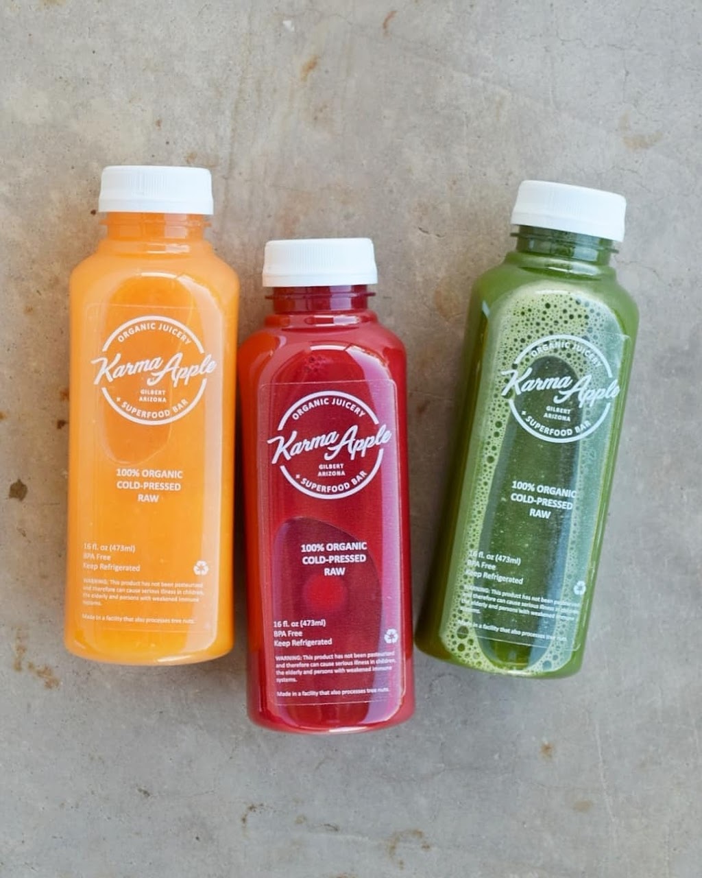 Karma Apple Juicery | cafe | 7 E Palo Verde St # 2, Gilbert, AZ 85296, USA | 4804656978 OR +1 480-465-6978
