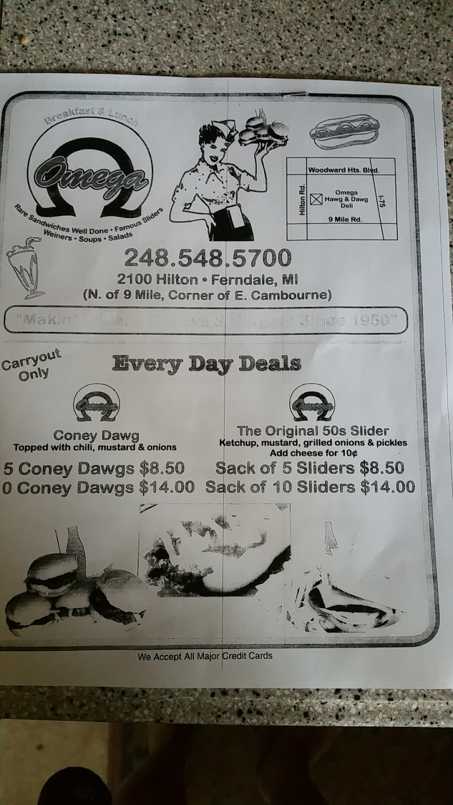 Omega Hawg & Dawg Deli | restaurant | 2100 Hilton Rd, Ferndale, MI 48220, USA | 2485485700 OR +1 248-548-5700