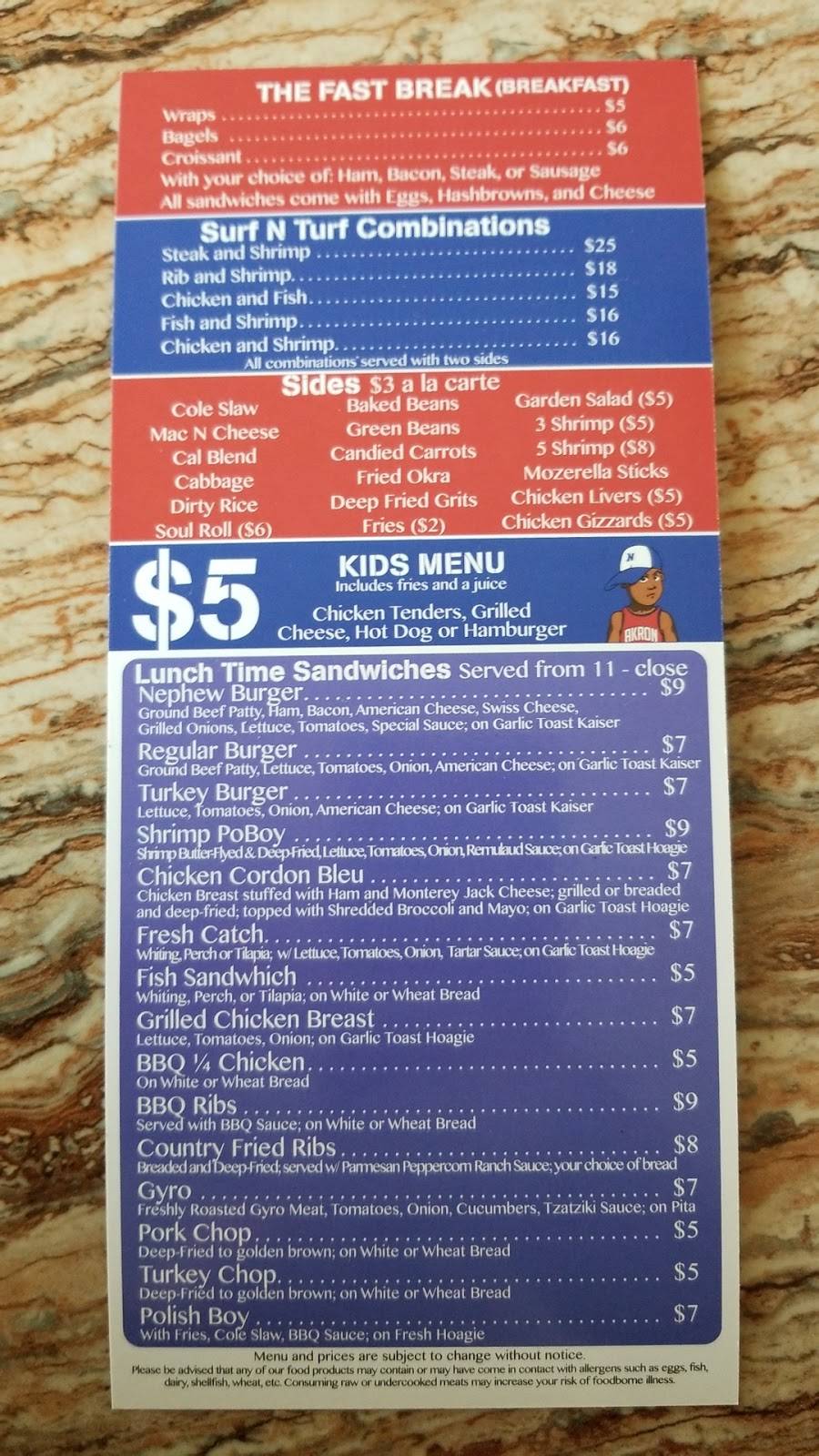 Nephews | restaurant | 1675 Diagonal Rd, Akron, OH 44320, USA | 2347062809 OR +1 234-706-2809