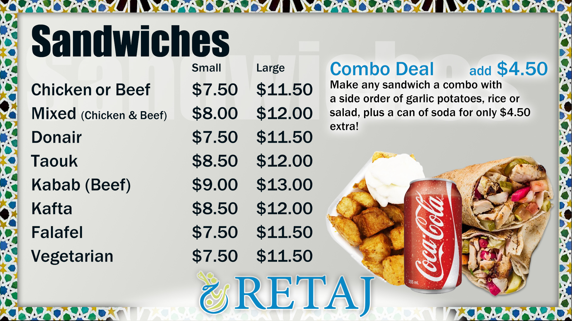 Retaj Mediterranean Cuisine & Shawarma | restaurant | 4456 Limebank Rd Unit 8, Ottawa, ON K1X 1E8, Canada | 6138223306 OR +1 613-822-3306