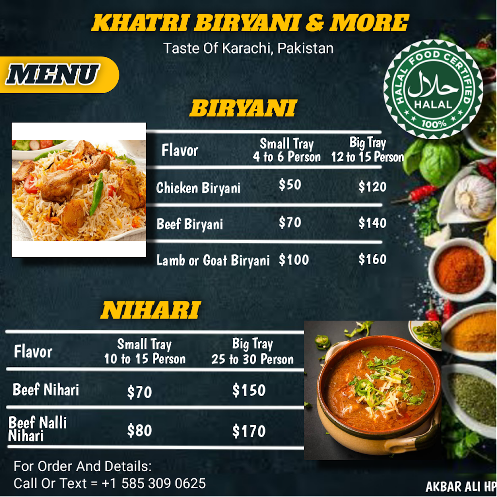 Khatri Biryani & More | restaurant | 36 Gawaine Ln, Rochester, NY 14623, USA | 5853090625 OR +1 585-309-0625