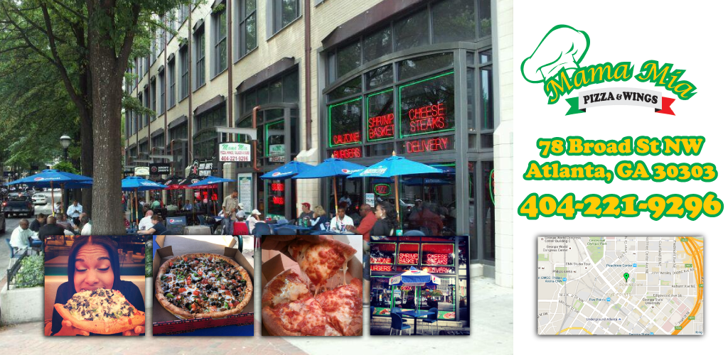 Mama Mia Pizza and Wings | meal takeaway | 78 Broad St NW, Atlanta, GA 30303, USA | 4042219296 OR +1 404-221-9296