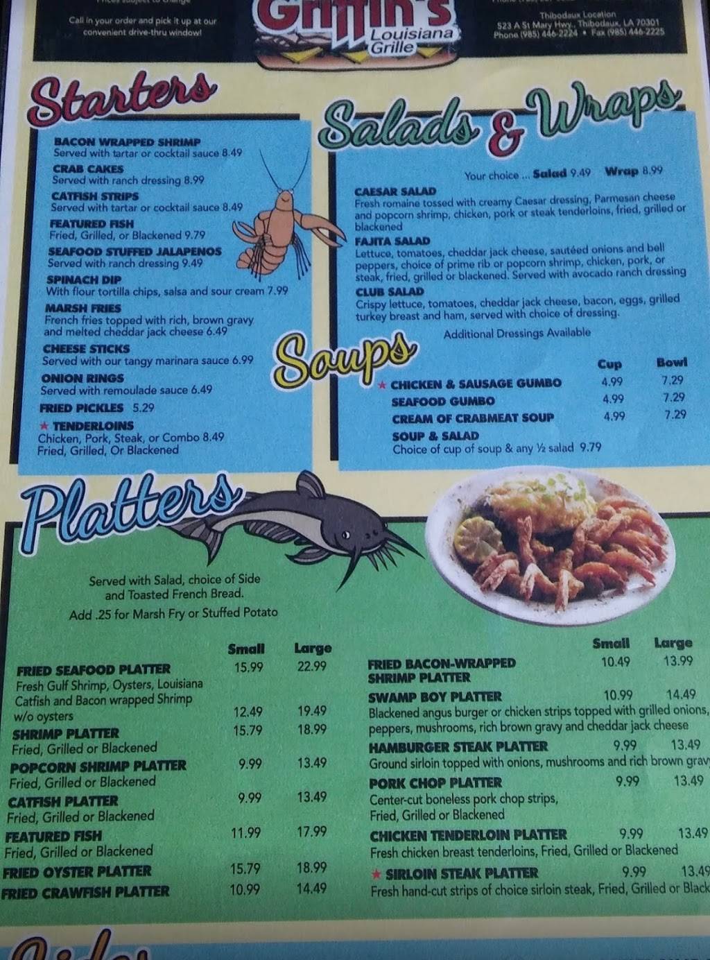 Griffins Poboy Shoppe | restaurant | 4566 LA-1, Raceland, LA 70394, USA | 9855375552 OR +1 985-537-5552