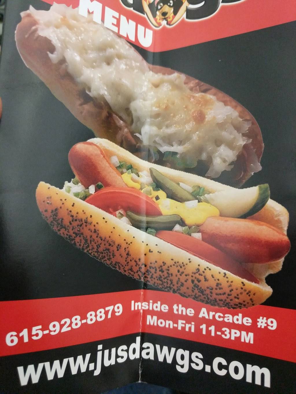Jus Dawgs | restaurant | 9 Arcade Alley, Nashville, TN 37219, USA | 6159288879 OR +1 615-928-8879