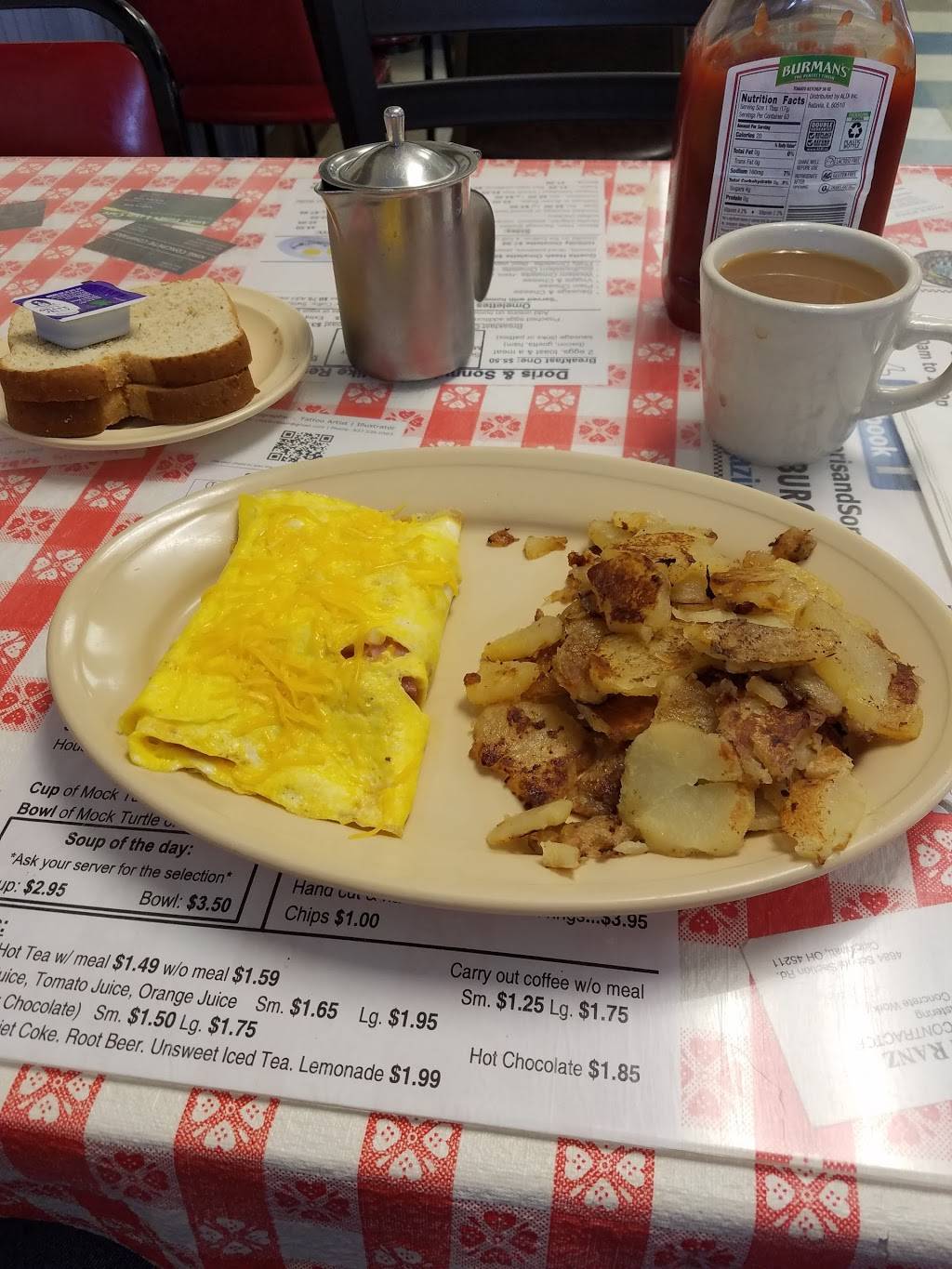 Doris & Sonnys Homelike Restaurant | restaurant | 6856 OH-128, Cleves, OH 45002, USA | 5133539828 OR +1 513-353-9828