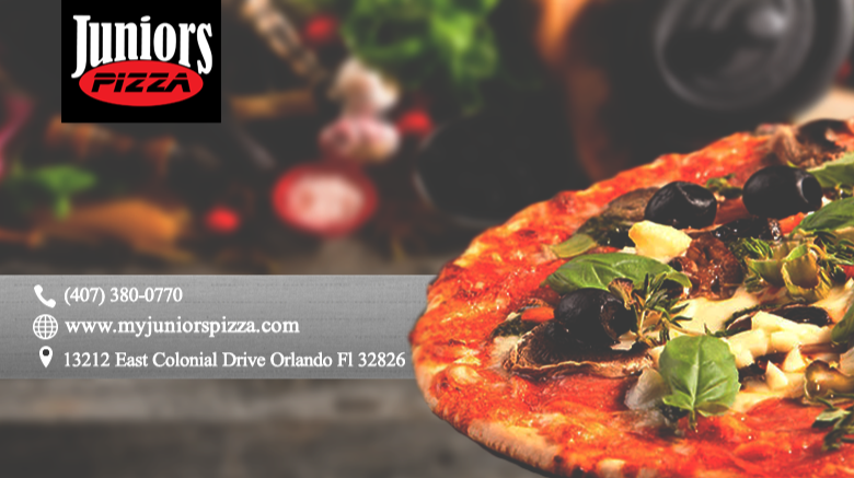 Junior’s Pizza Plus | restaurant | 13212 E Colonial Dr, Orlando, FL 32826, USA | 4073800770 OR +1 407-380-0770