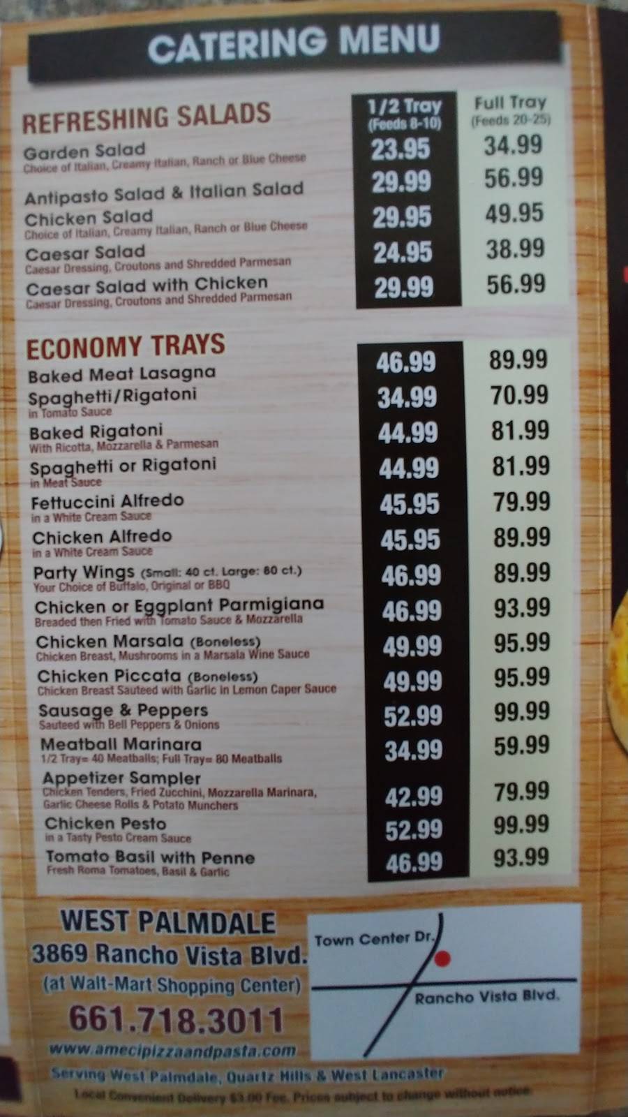 Ameci Pizza Kitchen | restaurant | 3869 W Rancho Vista Blvd, Palmdale, CA 93551, USA | 6617183011 OR +1 661-718-3011