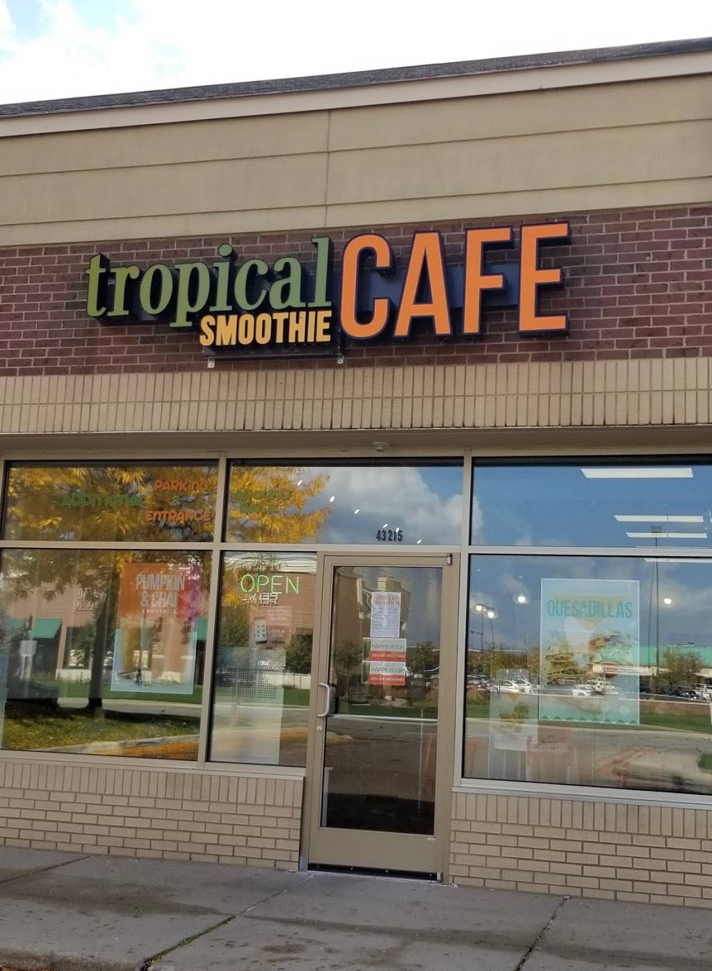 Tropical Smoothie Cafe | restaurant | 43215 Grand River Ave Suite B, Novi, MI 48375, USA | 2489464031 OR +1 248-946-4031