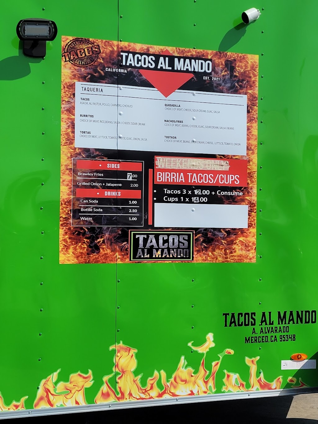 Taco al mando | restaurant | 1055 W 15th St, Merced, CA 95340, USA | 2099472095 OR +1 209-947-2095