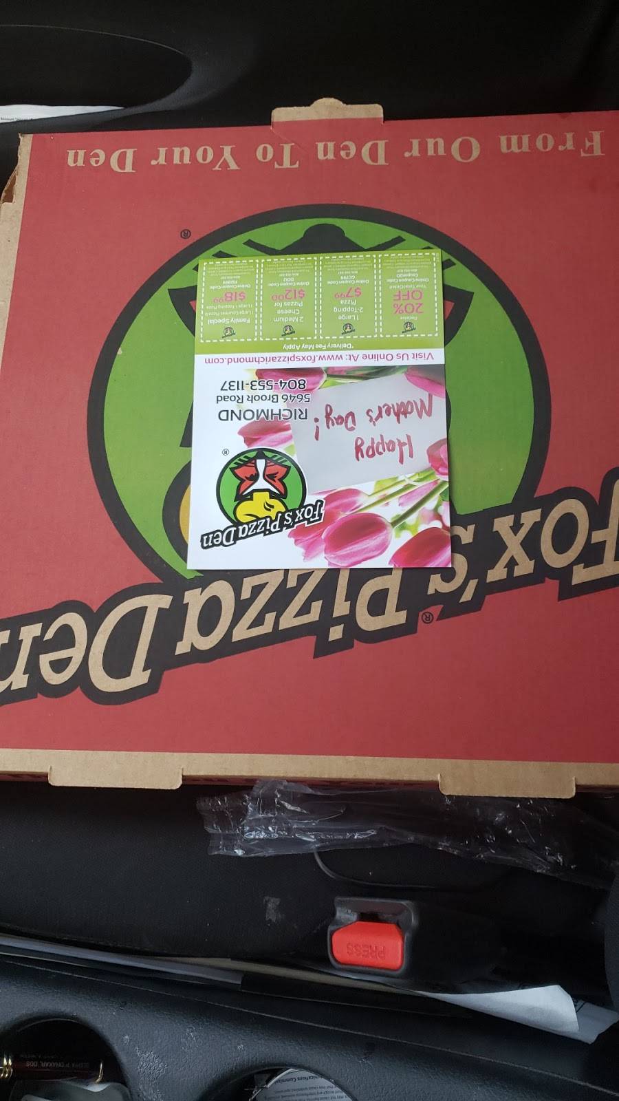 Foxs Pizza Den | restaurant | 5646 Brook Rd, Richmond, VA 23227, USA | 8045531137 OR +1 804-553-1137