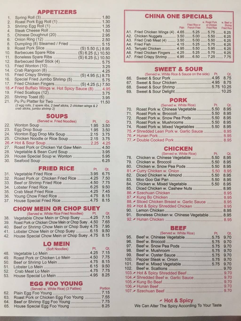 China One Restaurant | restaurant | 1874 N Tamiami Trail, North Fort Myers, FL 33903, USA | 2396562921 OR +1 239-656-2921