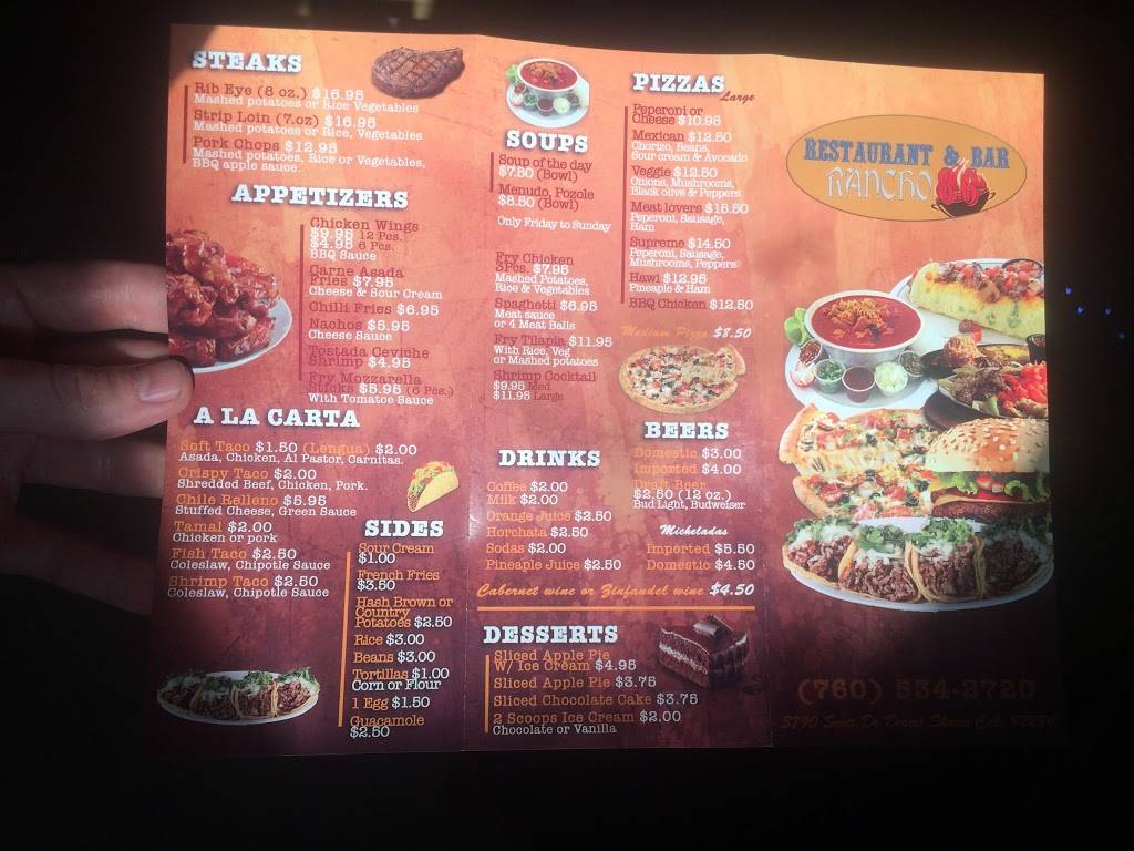 Rancho 86 Restaurant & Bar | restaurant | 3790 Scott Dr, Thermal, CA 92274, USA | 7605342720 OR +1 760-534-2720