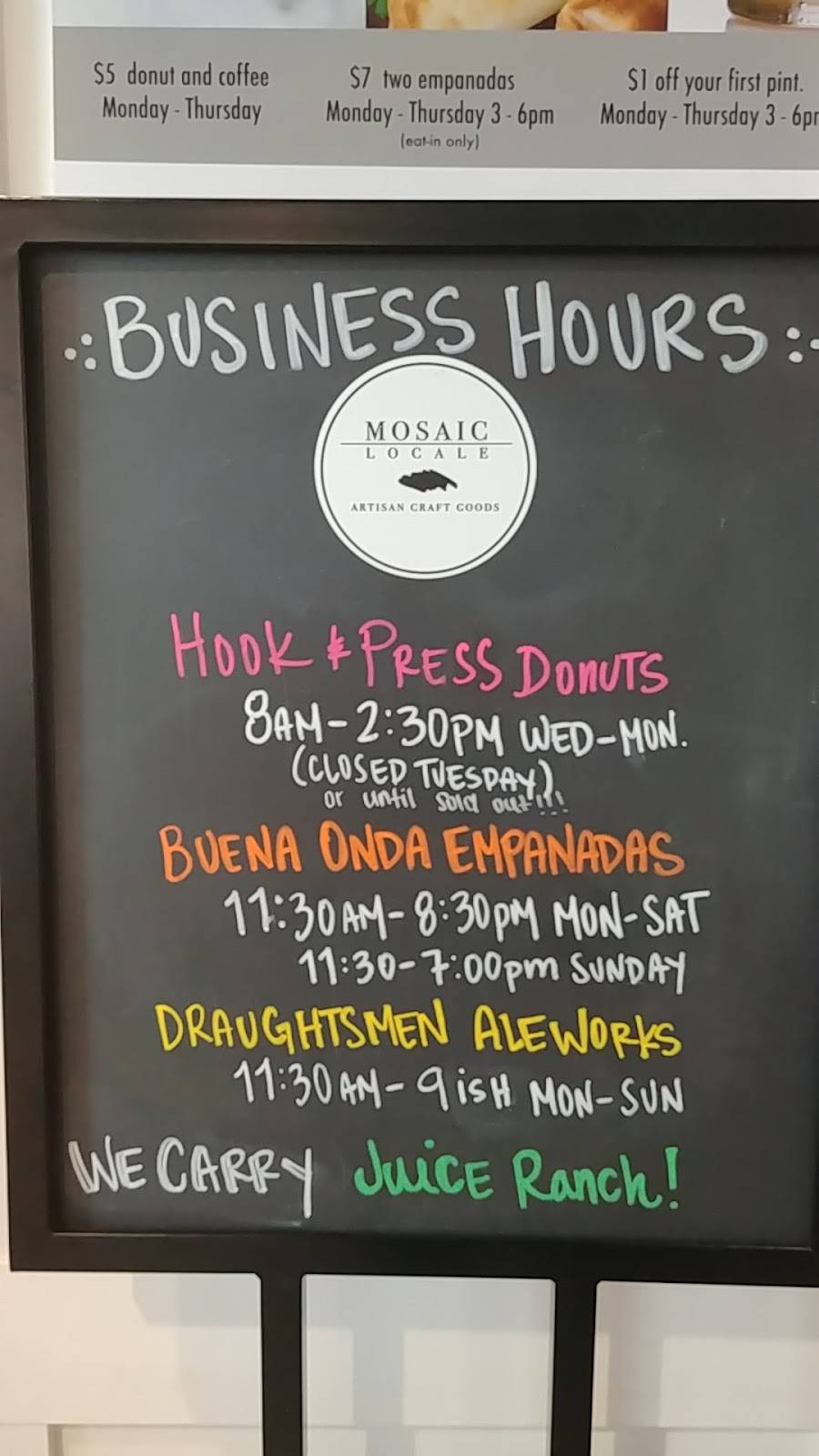 Buena Onda Empanadas at Mosaic Locale | restaurant | 1131 State St, Santa Barbara, CA 93101, USA | 8056995672 OR +1 805-699-5672