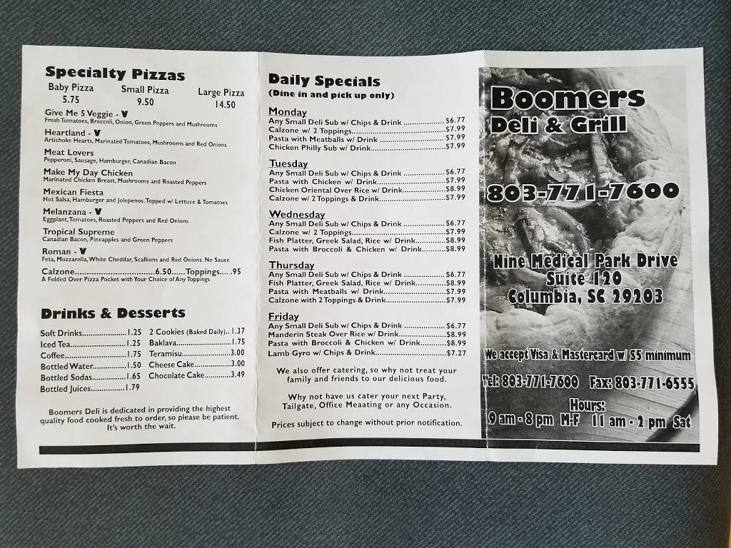 Nine Medical Deli & Grill | restaurant | 3241 Harden Street Extension, Columbia, SC 29203, USA | 8037717600 OR +1 803-771-7600